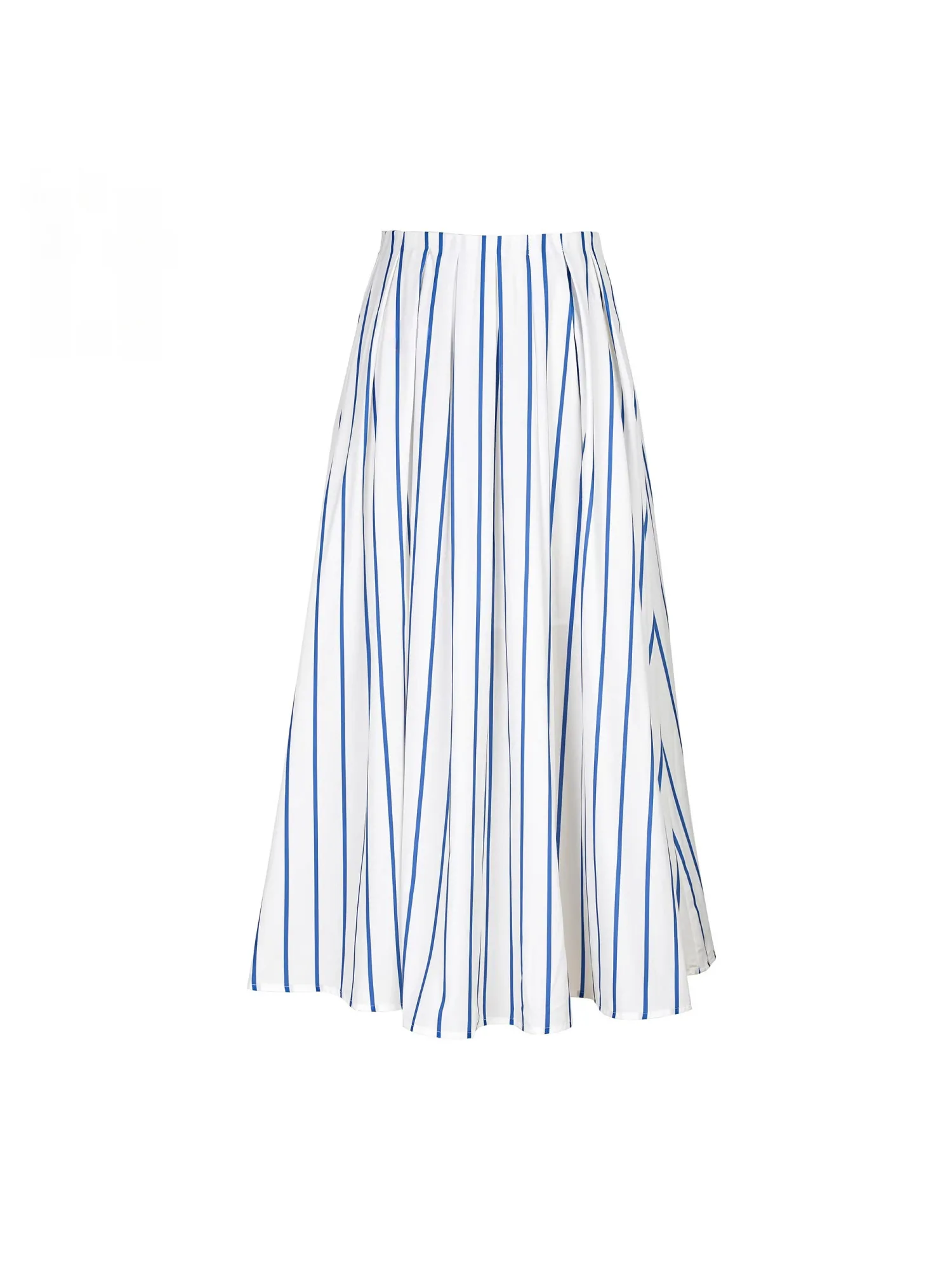 

Полосатая юбка миди с высокой талией для женщин, новая коллекция весна-лето, повседневный стиль, из полиэстера, А-силуэт, стройнящая