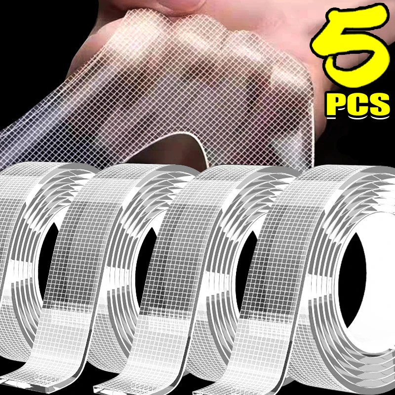 Double-Sided Clear Extra Strong Tape Home Improvement Stickers Packing Office Non-Slip Tape Nano Grid Waterproof Strip Supplies
