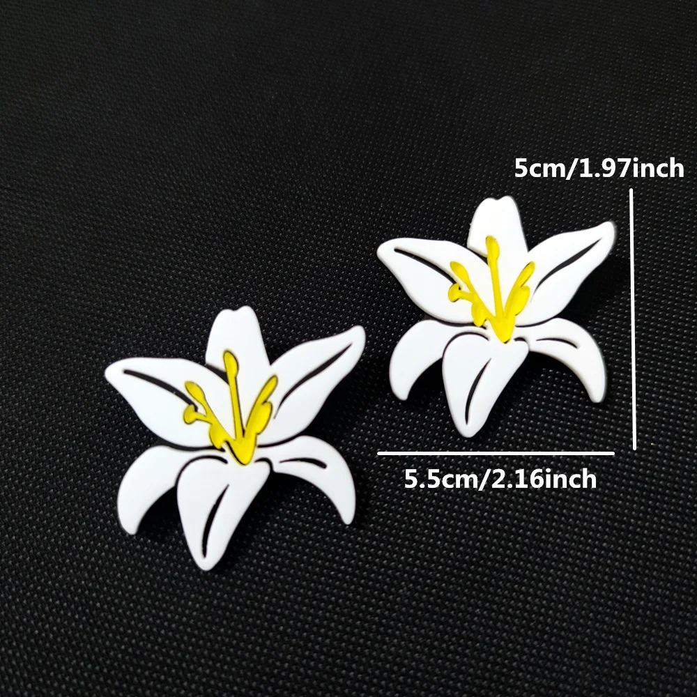 KUGUYS Acrylic Fashion Stud Earrings for Women Brincos Orchid Large Earring Womans Jewelry Pendientes Femme Oorbellen