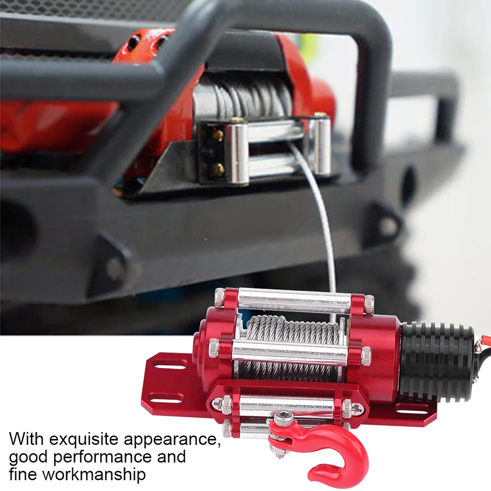 RC Car Winch 1/10 Scale RC Model Vehicle Crawler Car Accessory Metal Winch With Remote Controller RC Accessory RC Crawler Winch