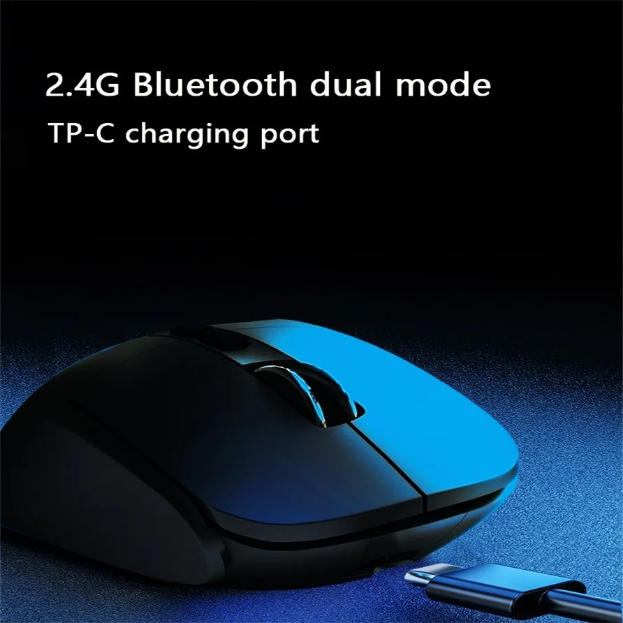 Mouse Bluetooth de Modo Duplo Sem Fio, Ratos Ergonômicos Recarregáveis RGB Gaming, 2.4G, 2400 DPI, Escritório, Tablets, Laptop, iPad, PC