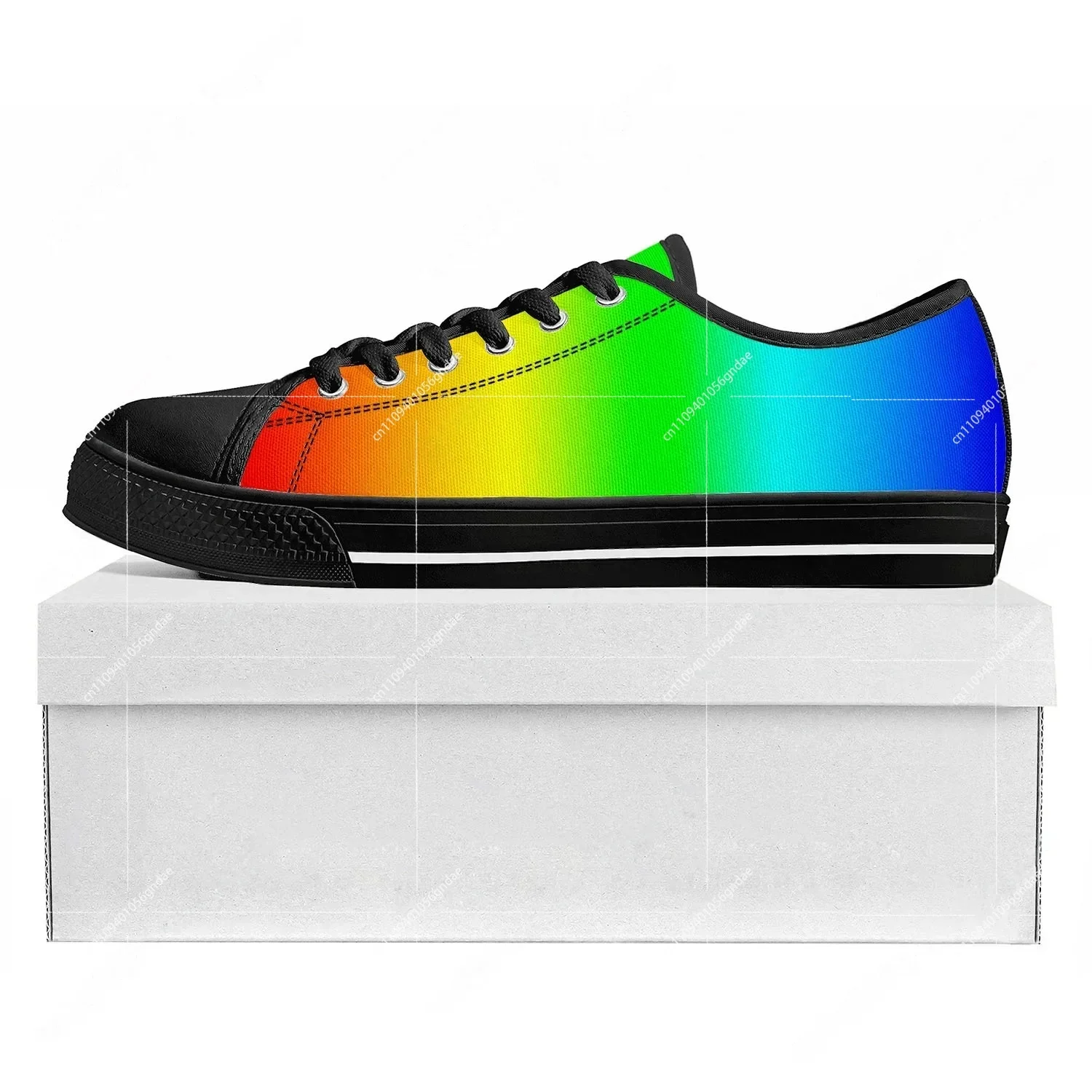 

Rainbow Flag Pattern Low Top High Quality Sneakers Mens Womens Teenager Canvas Sneaker Prode Casual Couple Shoes Custom ShoeCus