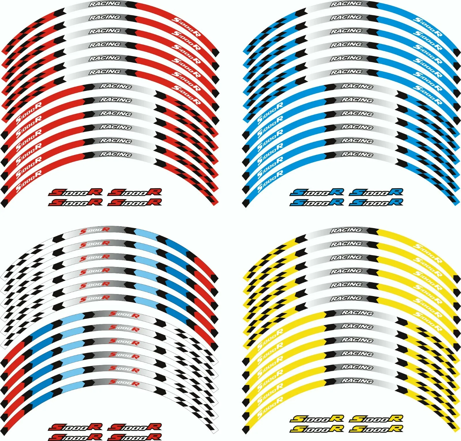 

17inch Wheels Hub Stickers Motorcycle Accessories Reflective Decals Stripes For 2014-2022 BMW S1000R