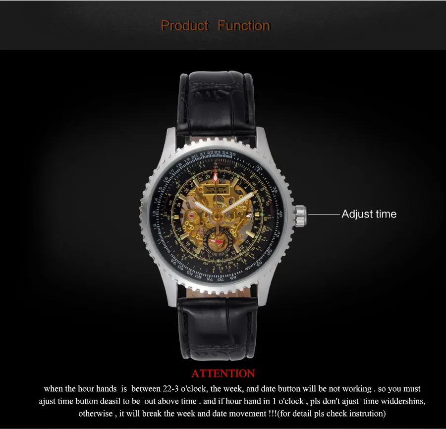 JARAGAR Men\'s Watch Luxury Brand Fashion Glass Mechanical Skeleton Watches Leather Band Military Army Watch Relogio Masculino