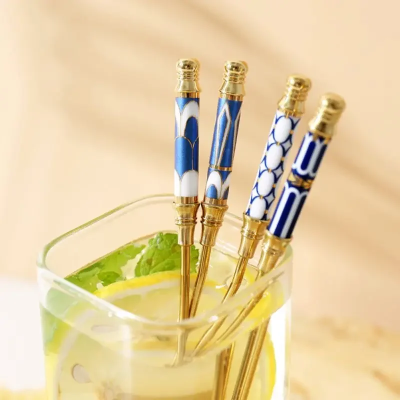 Gold-plated Long Handle Stainless Steel Stirring Rod Coffee Beverage Stirrers Stir Cocktail Drink Swizzle Stick Kitchen Supplies