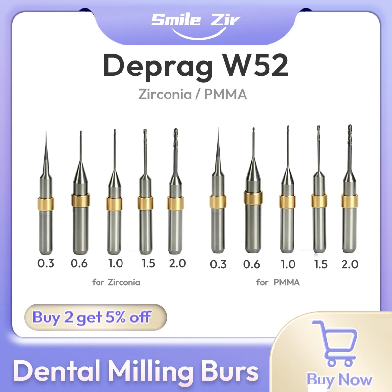 

Фрезы Deprag W52 для зуботехнических станков CAD/CAM (для циркония, PMMA, D6, DC/NC) – режущие инструменты для обработки на оборудовании Deprag W52