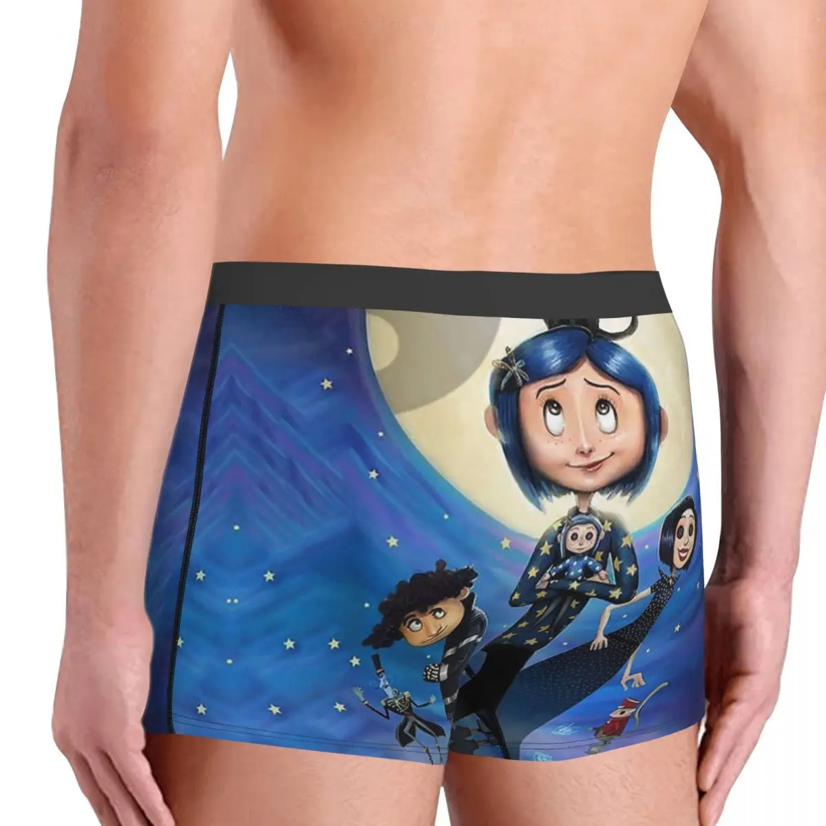 Benutzerdefinierte Halloween Horror Film Coraline Boxershorts für Männer 3D-Druck Unterwäsche Höschen Slips weiche Unterhose