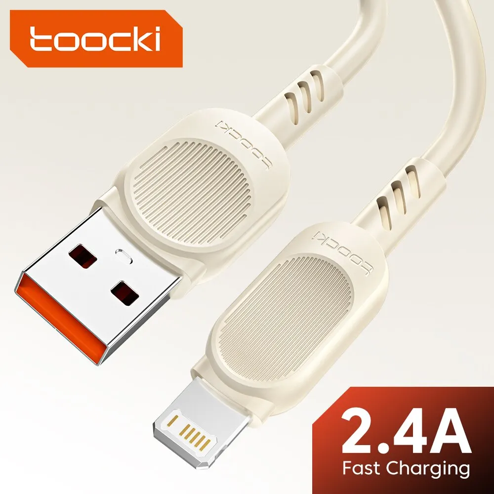 Kabel USB Toocki do iPhone'a 15 14 13 12 11 Pro Max XS XR 8 Plus ładowarka do iPada Przewód 2.4A do kabla iPhone Lightning