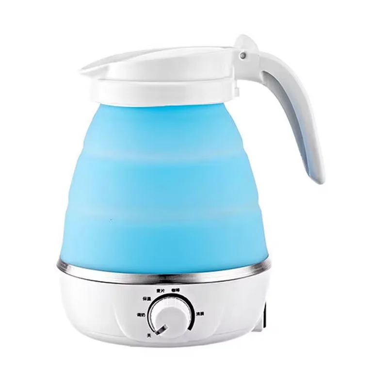 Mini draagbare opvouwbare elektrische waterkoker met thermostaat, houdt warm, voor thuis, reizen, zakelijk gebruik, automatische uitschakeling, siliconen, roestvrij staal, veiligheid.