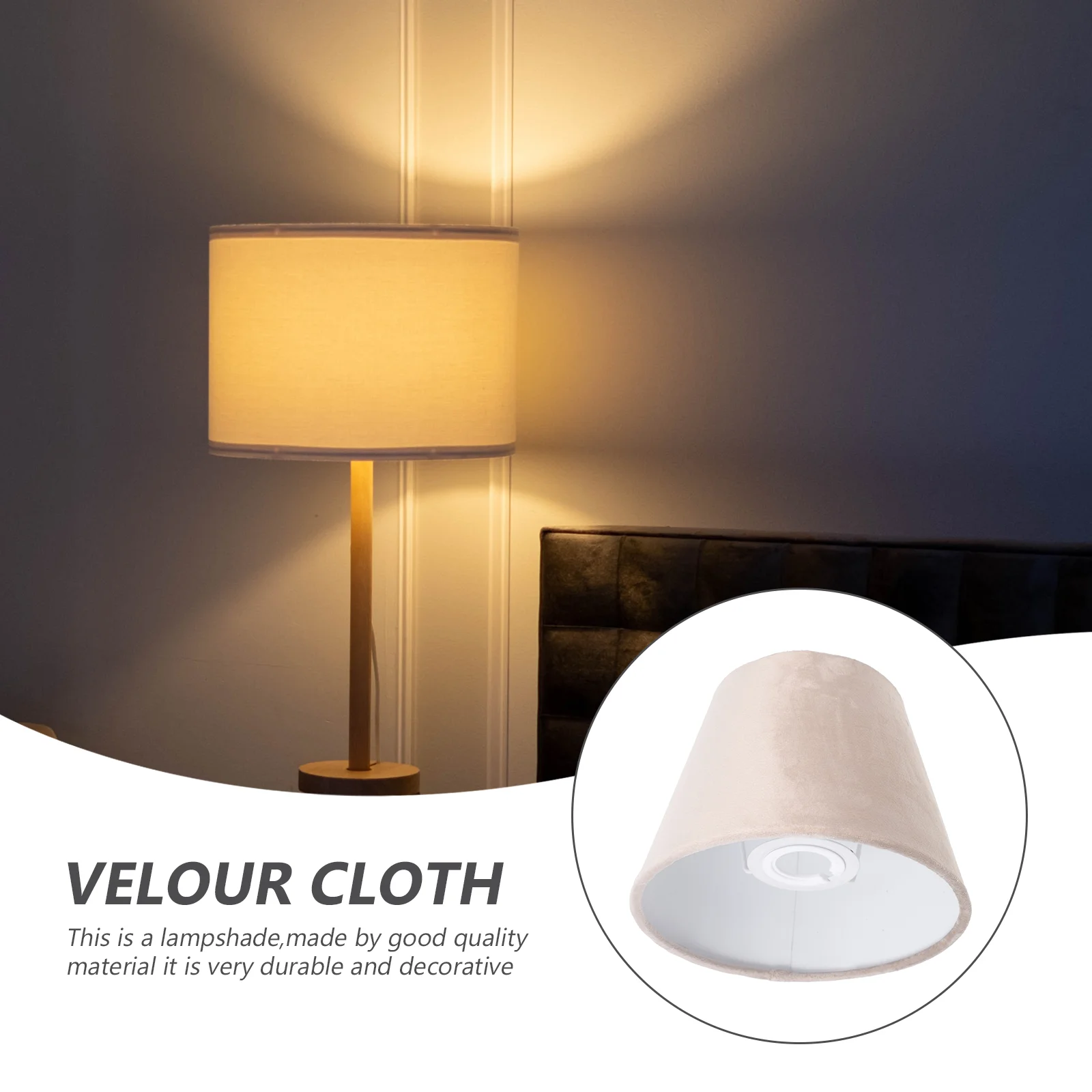 Velvet Lampshade Rechargeable Light Bulb Bedroom Cover Ceiling Table Cloth Office Home