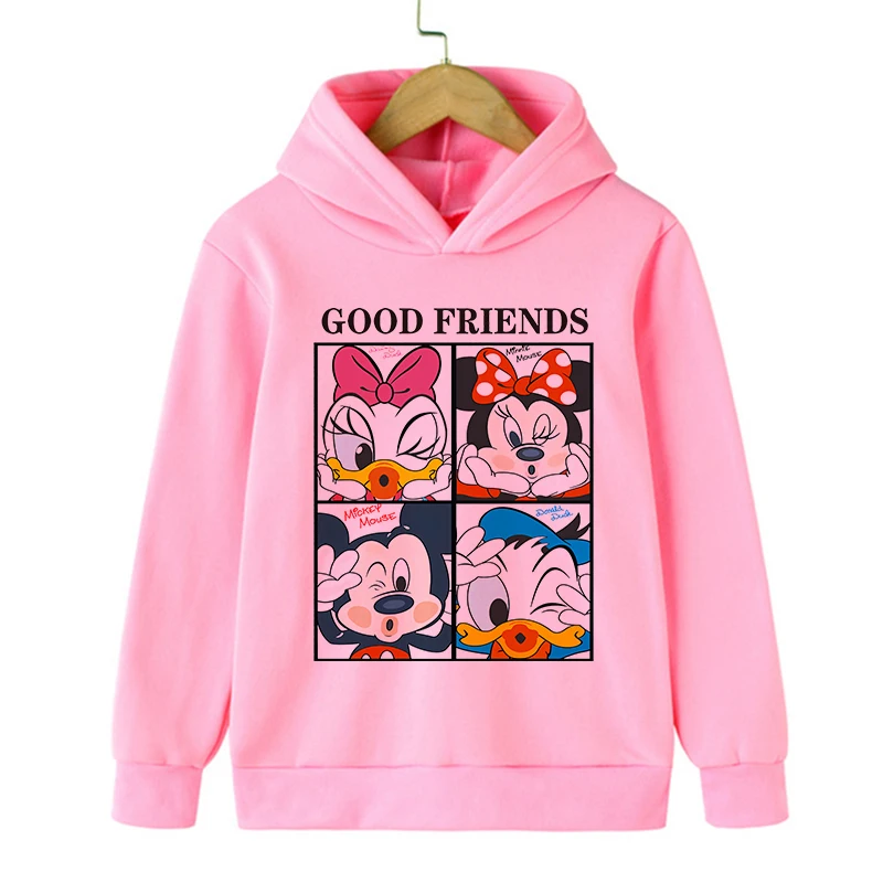 y2k Kawaii Cartoon Manga Anime Mickey Minnie Disney Mouse Hoodie Children Clothes Kid Girl Boy Sweatshirt Hoody Baby Top image 3
