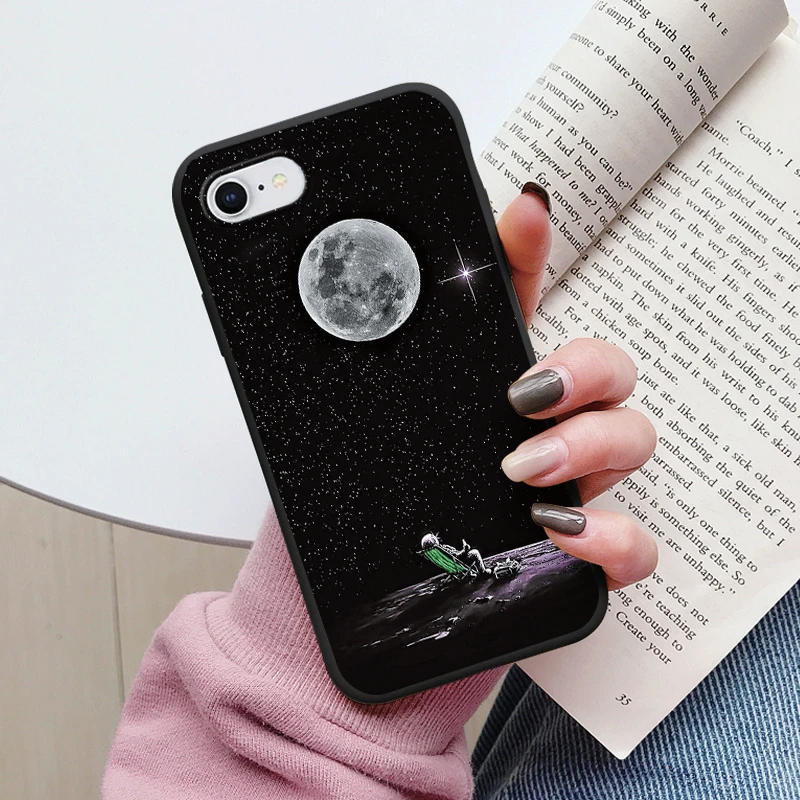 Flowers Funda For iphone 7 8 Plus SE 2020 Capa iphone7 7+ 8+ Phone Case Soft Silicone Cute Cat Bear Back Cover For iphone SE2020