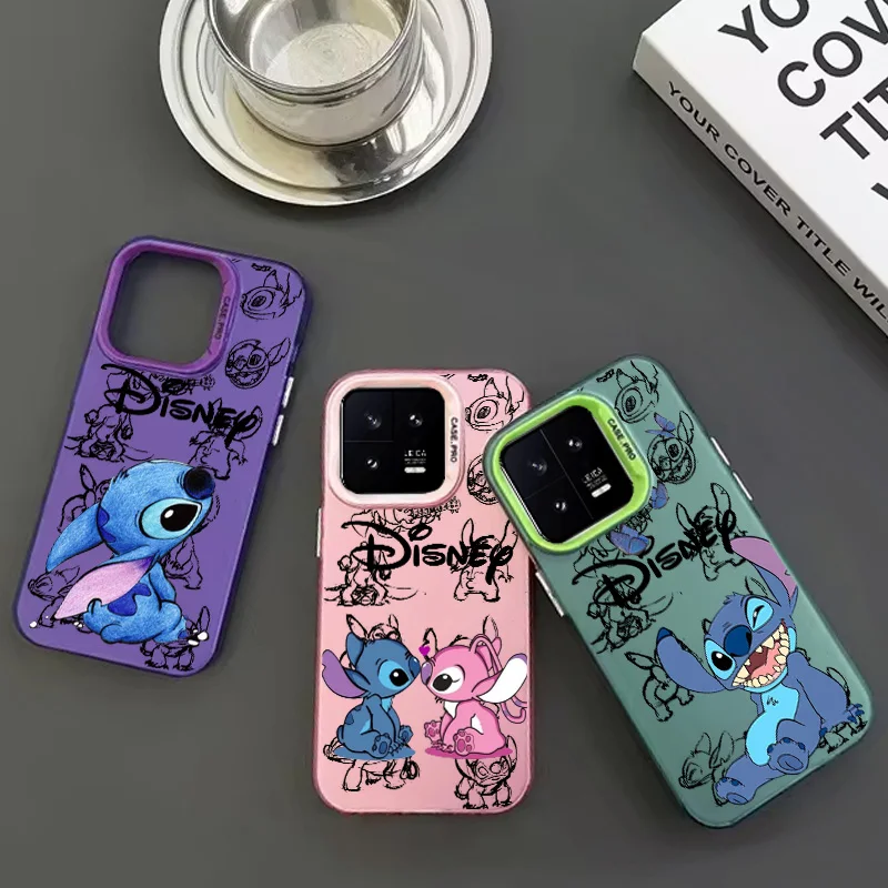 Disney Angel Stitch Lilo para Redmi Note 13 12 11 10 E Pro Plus Max S 4G 5G, funda de teléfono chapada en plata