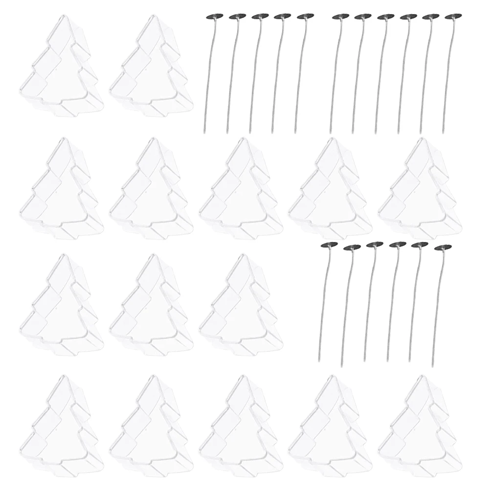 

1 Set Christmas Molds Transparent Cups Simple Wicks Durable Diy Craft Kit Flexible Easy Clean Lightweight Professional