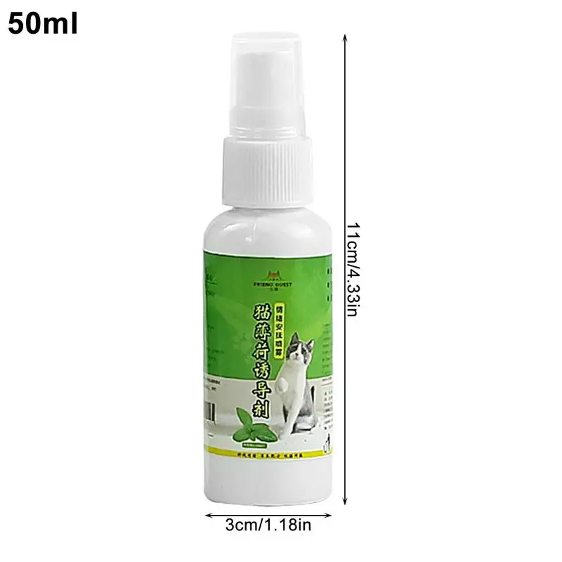 50ml Natural Catnip Cat Spray Cat Calming Mint Spray Happy Water Cat Herb Inducer Pet Accessories For Kittens Cats