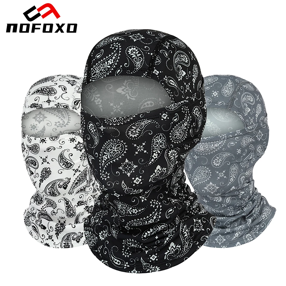 

NOFOXO Summer Ice Silk Balaclava Quick-drying Full Face Mask Neck Protection Headwear Outdoor Sports Cycling Riding Motorcycle