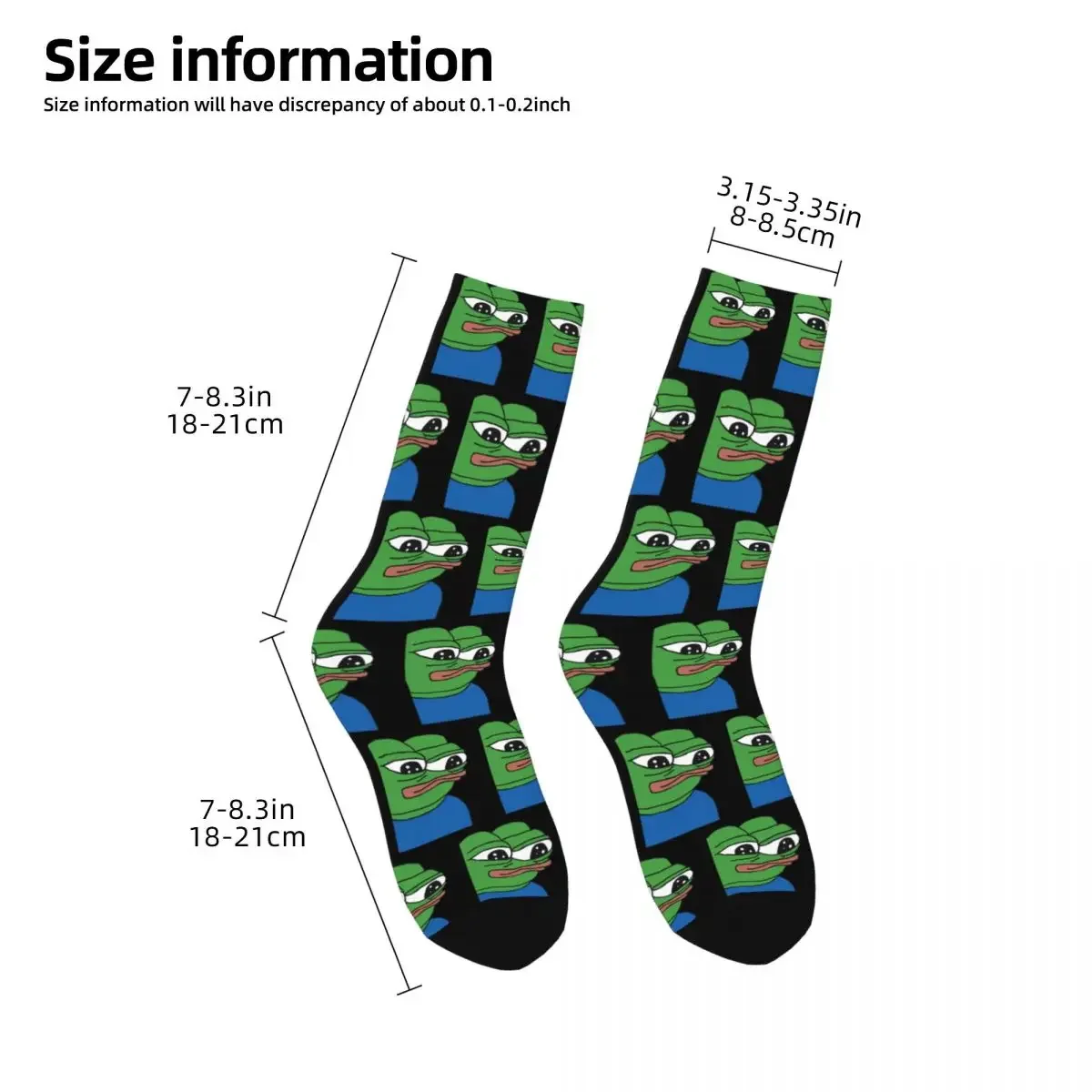 PepeTheFrog-calcetines largos absorbentes de sudor, medias Harajuku para todas las estaciones, accesorios para regalos Unisex