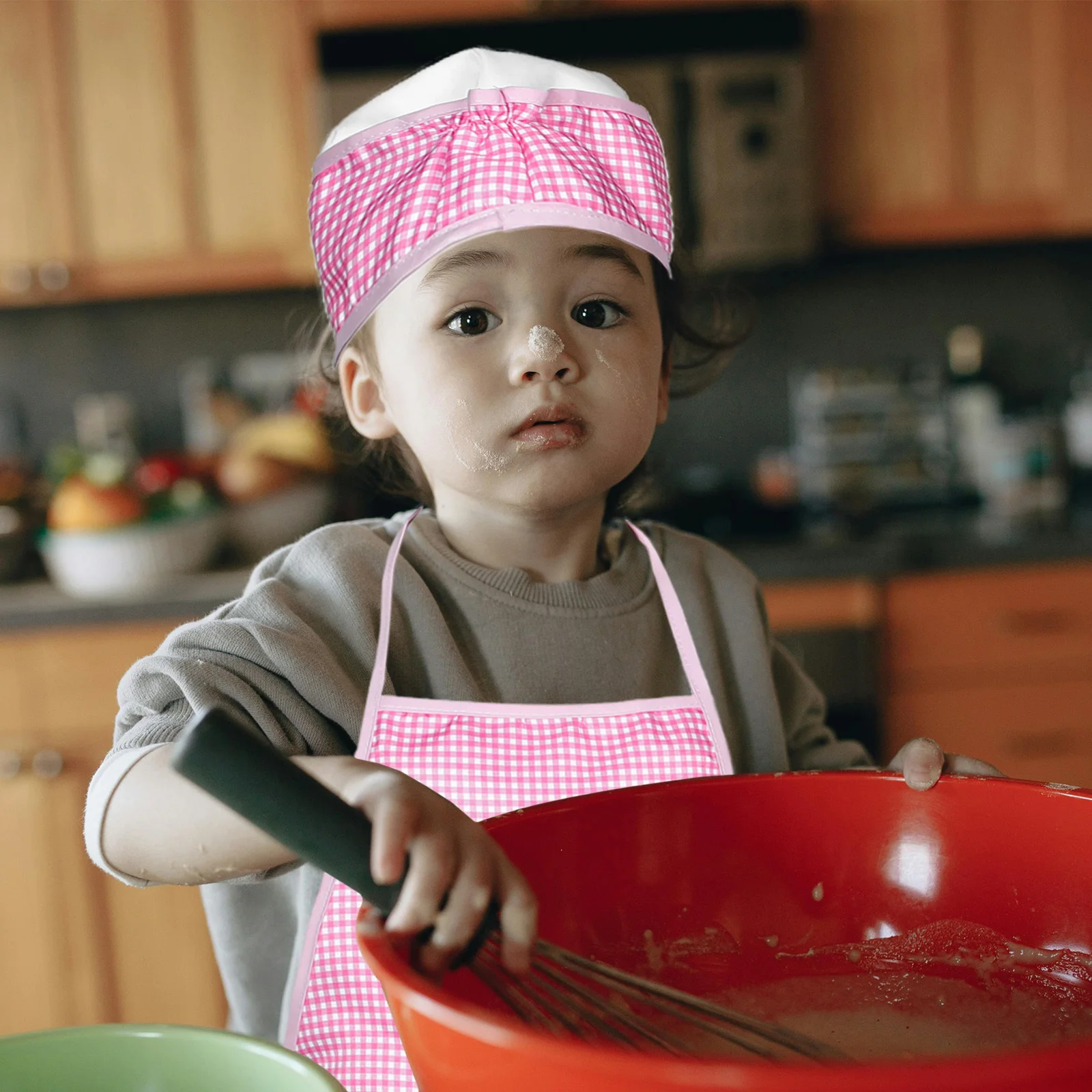 1 ensemble de tabliers de cuisine pour enfants, ensemble de cuisson mignon pour filles et garçons avec chapeau, tapis de gants, outils de cuisine réglables pour jeu de simulation