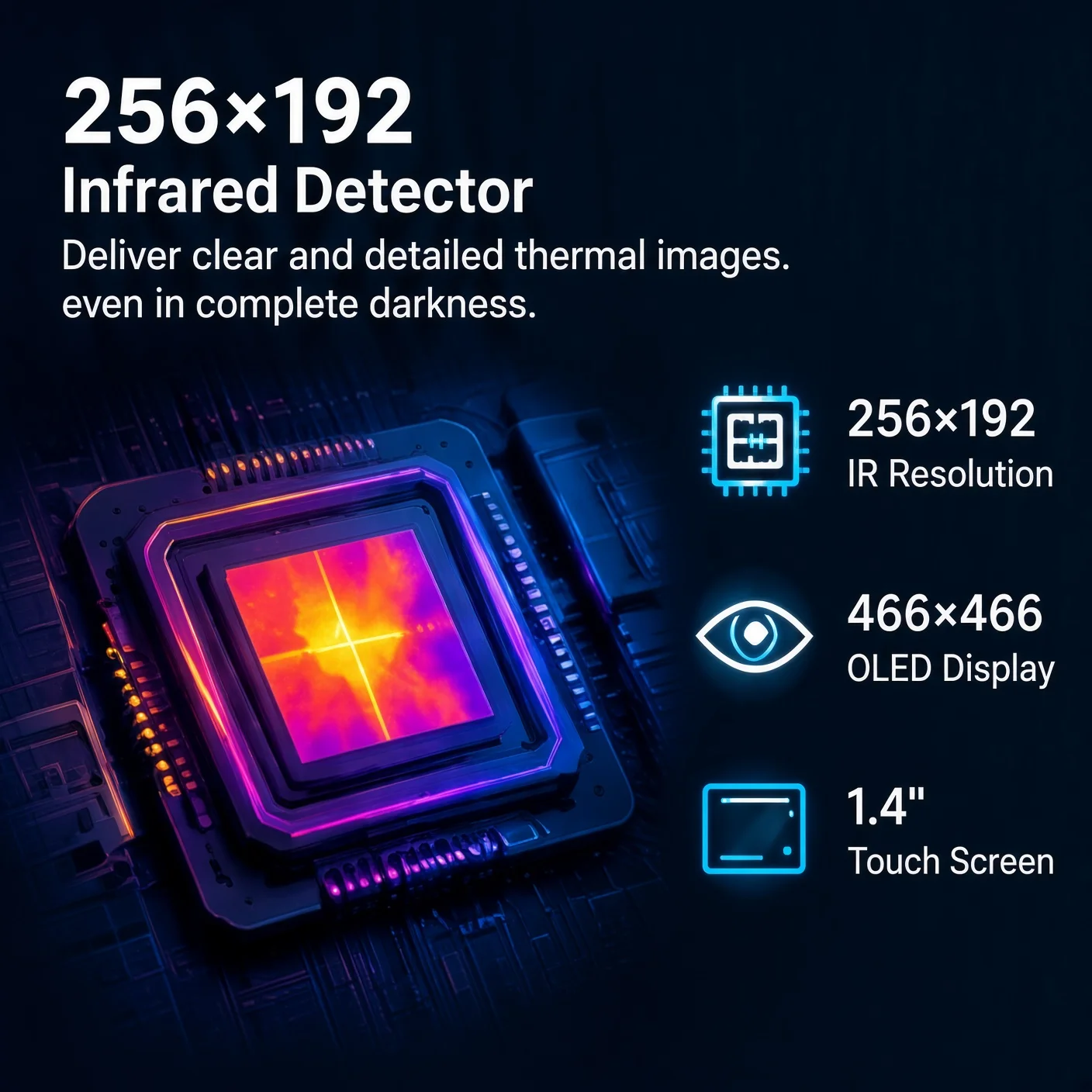 256×192 High Resolution Thermal Imaging Monocular, Infrared Thermal Telescope with 5 Image Modes & Crosshair Reticles