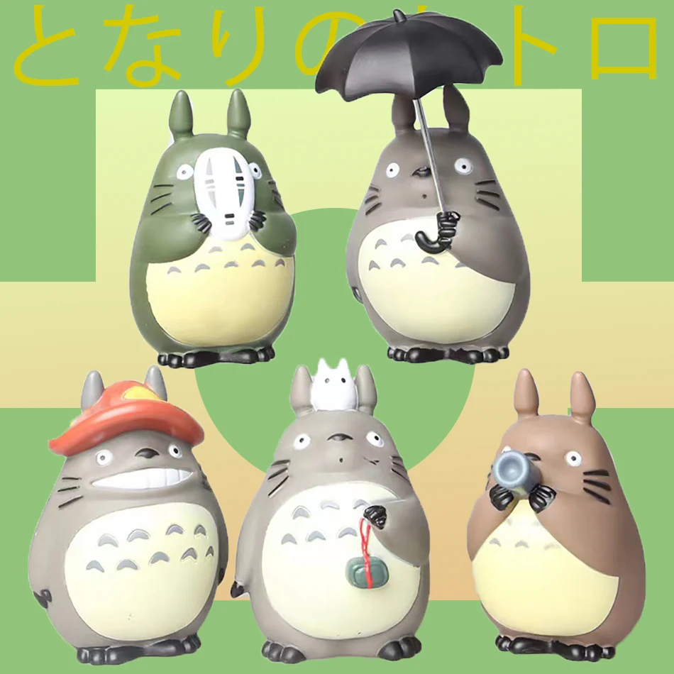 5pcs cartoon My Neighbor Totoro Figure Mini Statue Cute Toys Room Ornaments Kawaii Figures Toy Kid Gifts Collecctibles