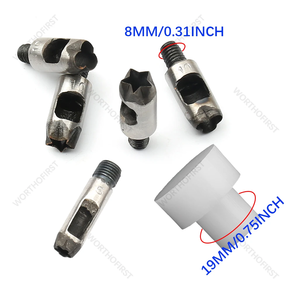 M8 Thread Special-shaped Punching for Hand Press Flower Shaped Punch for Leathercraft Belt Cut Punching DIY Supply  5/6/8/10mm