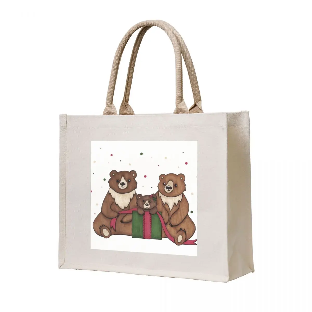 

Christmas Family Bears Tote Bag women bag Canvas bag Canvas stote