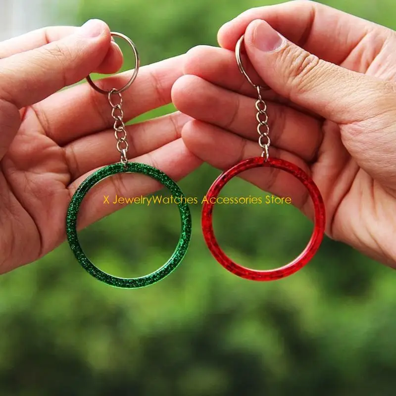 

31KD Silicone Pendant Mould DIY Earring Molds Multi Size Circular Pendant Keychain