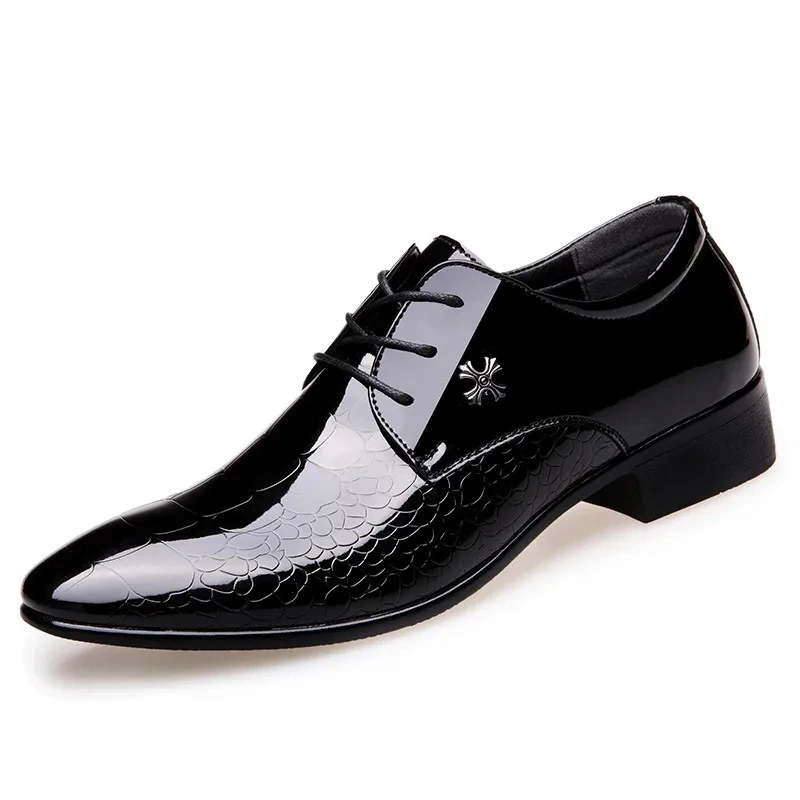 Men\'s Leather Shoes Black Soft Leather Soft Bottom Spring And Autumn Best Man Men\'s Business Formal Wear plus size 38-48