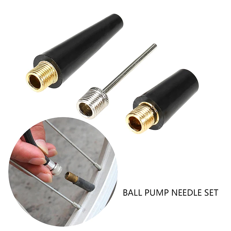 3 Stuks Naaldmondstuk Adapter Kit Bal Opblaaspomp Naald Ventiel Adapter Kit Bal Pomp Naaldfiets Band Opblatset