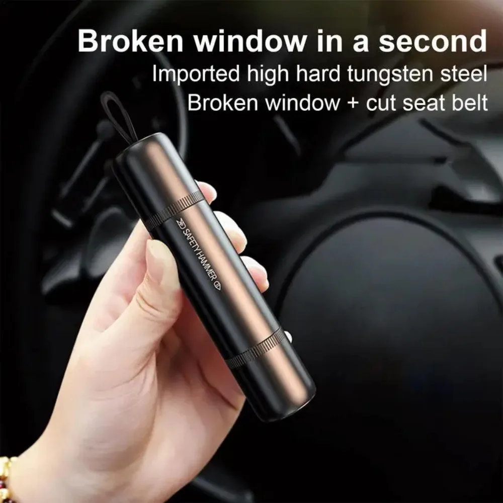 Car Safety Hammer With Seat Belt Cutter 2-in-1 Window Glass Breaker Compact Emergency Hammer For Auto Life-saving Rescue Tool