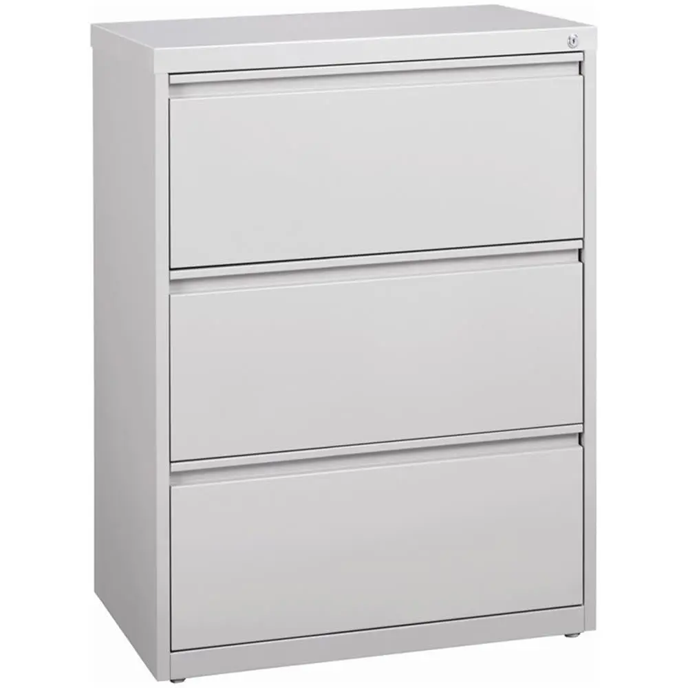 Metal 3 Drawer Lateral File Cabinet Office Storage Light Gray 30
