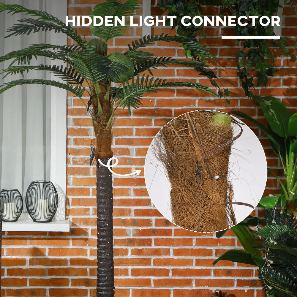 

Outsunny 5' Artificial Lighted Palm Tree with 3 Coconuts, 200 LED Light, Color Changing Light Up Tropical Palm Tree