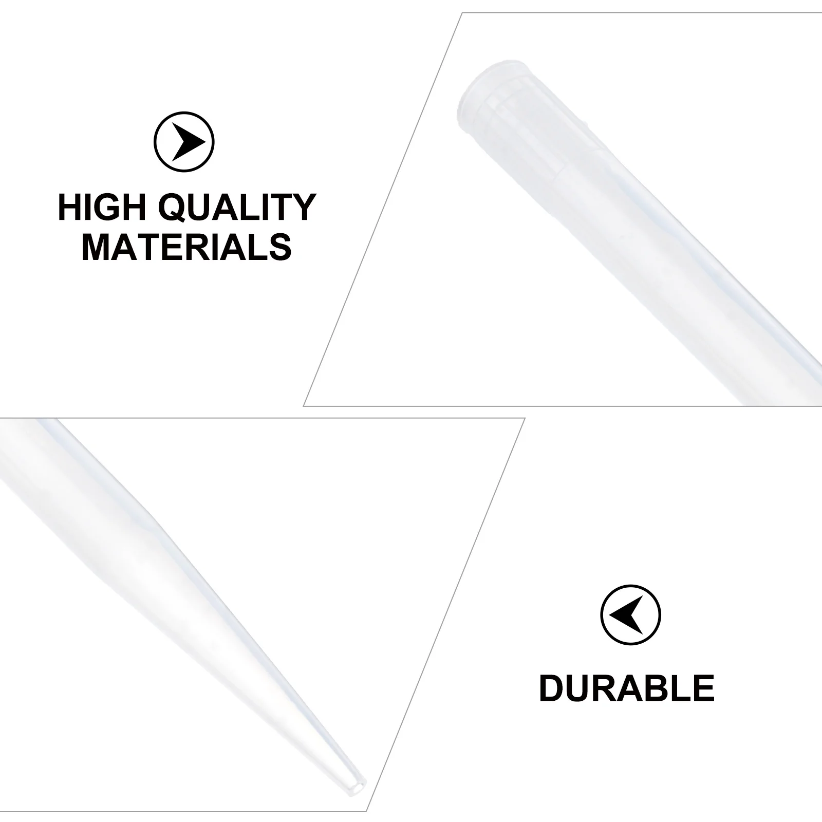 

300pcs Liquid Pipette Pipettor Tips Transparent Plastic Nozzle Accessories Disposable Standard Tapered Design Accurate