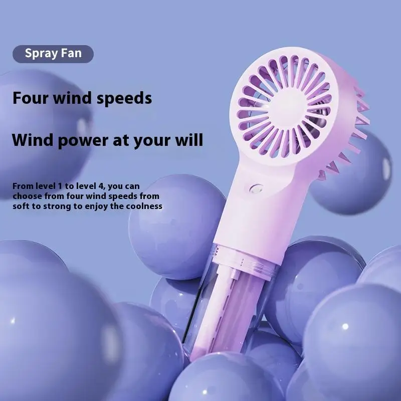 Mini Handheld Humidifier Fan Portable Mist Fan USB Rechargeable Battery Fast Charging Water Spray Hand Fan With Humidifier