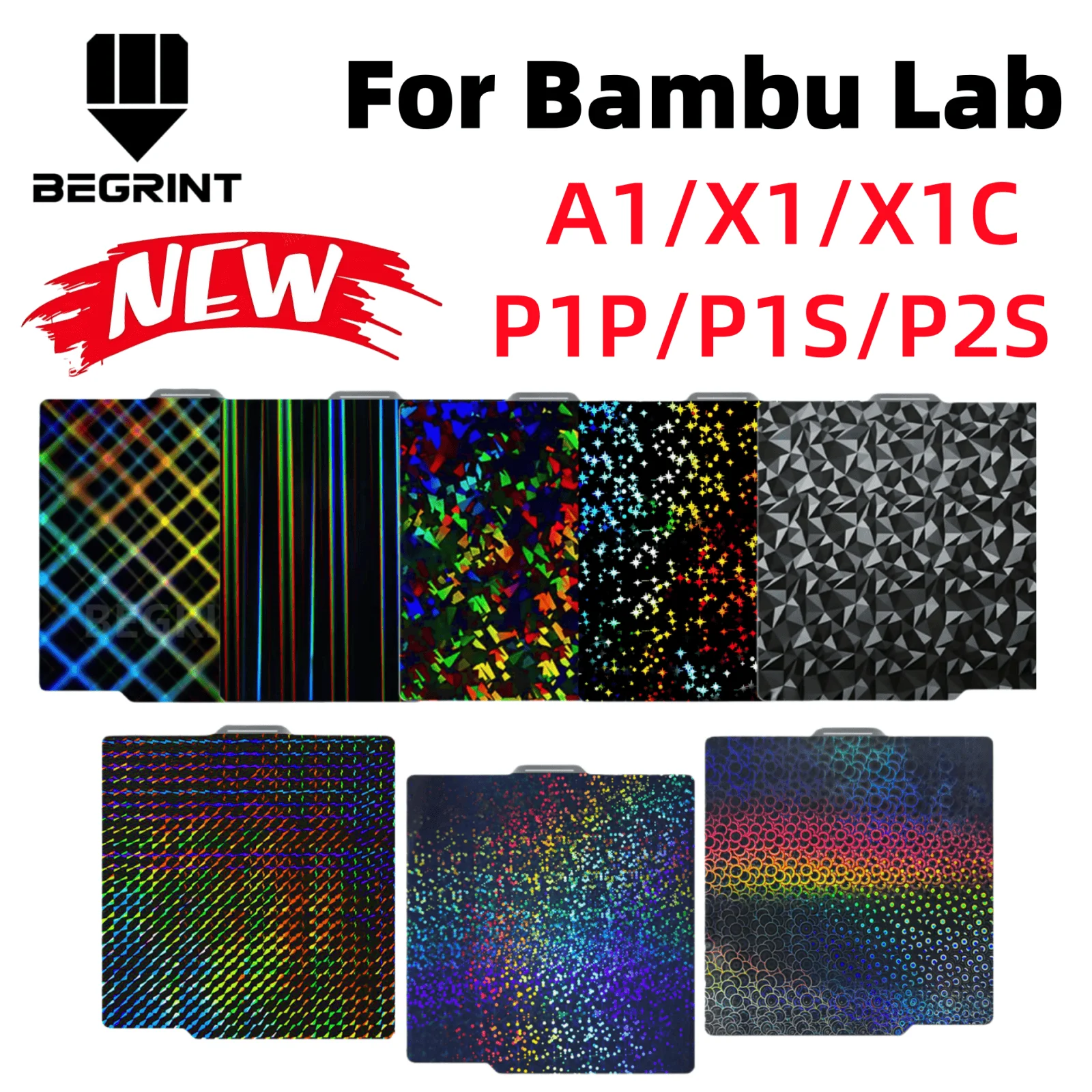 

Build Plate Bambulab P2S для Bambu Lab A1 P1P P1S Smooth X1C Пружинный стальной лист Двусторонний 3D-принт для бамбуковой карбоновой пластины X1