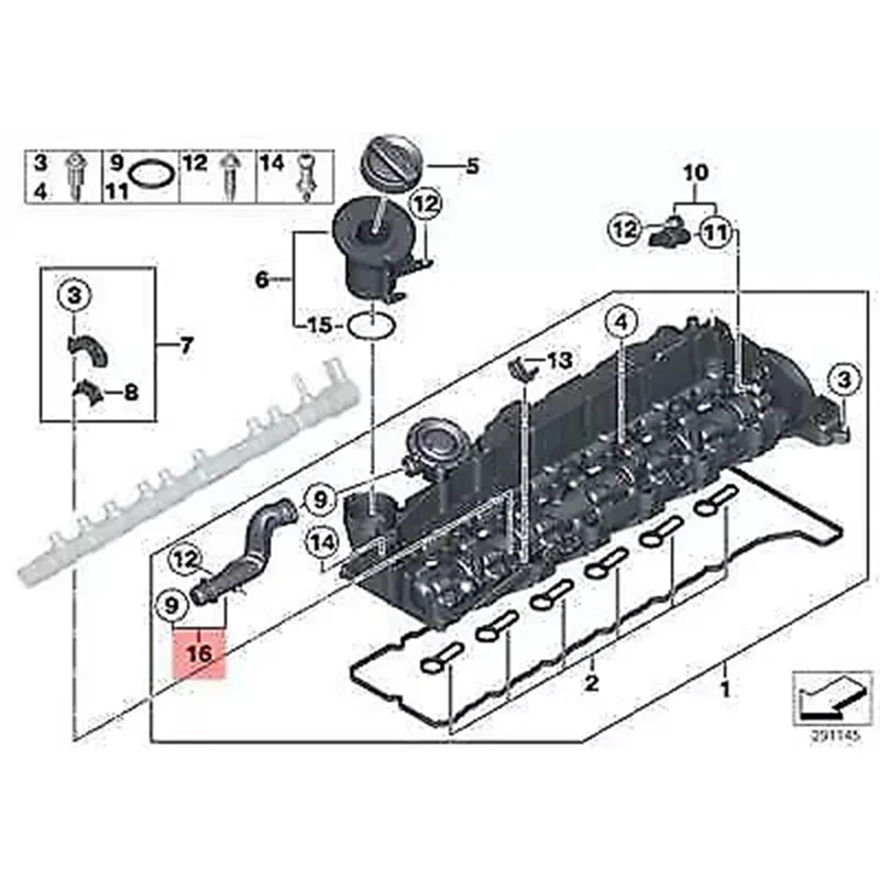 

Превосходный шланг охлаждающей воды двигателя 11127810740 для BMW 7, серии 6, 5, 4, 3, 3 X6 X5 X4 X3, вентиляционный шланг картера