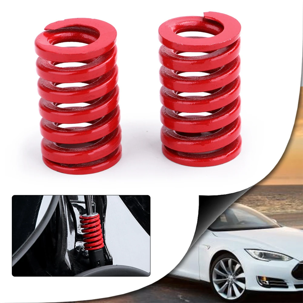 2Pcs 25mm Car OD Die Springs For Rear Trunk Tailgate Strut Support Compatible With For Tesla Model 3 Red Metal Auto Accessories