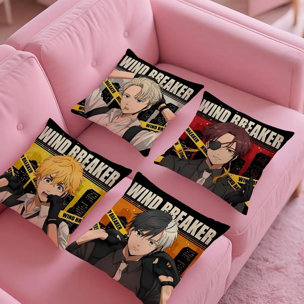 Comic Book Fan W-WIND BREAKER Cool Pillow Case Silky Short Plush With Invisible Zipper Dustproof Sofa Cushion Cover