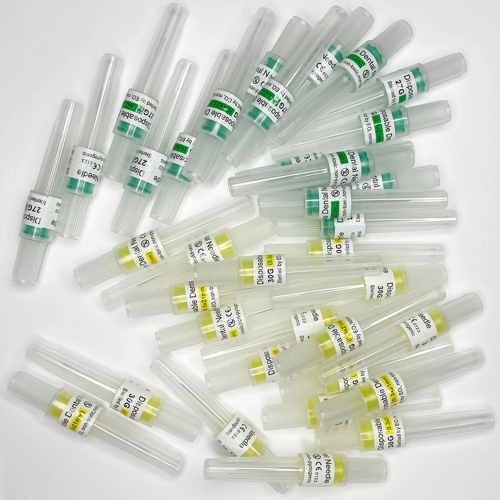 100Pcs Disposable Dental Anaesthesia Needle Tips Oral Tooth Root Canal Endo Irrigation Syringe Cartridge Tips Dental Consumables