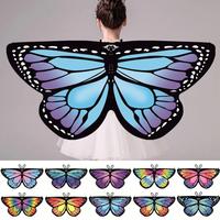 Kids Butterfly Wings Halloween Cape Vibrant Color Ultra-Light Dress Up Chiffon Butterfly Wings Toddler Cosplay Costume for Kids