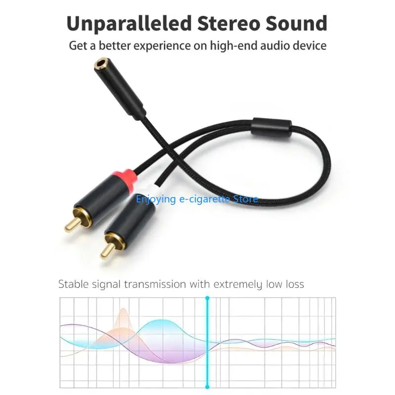 Compactly 3.5Mm Female to Double Sound Cable for Receiver Amplifiers Setups Y4QF