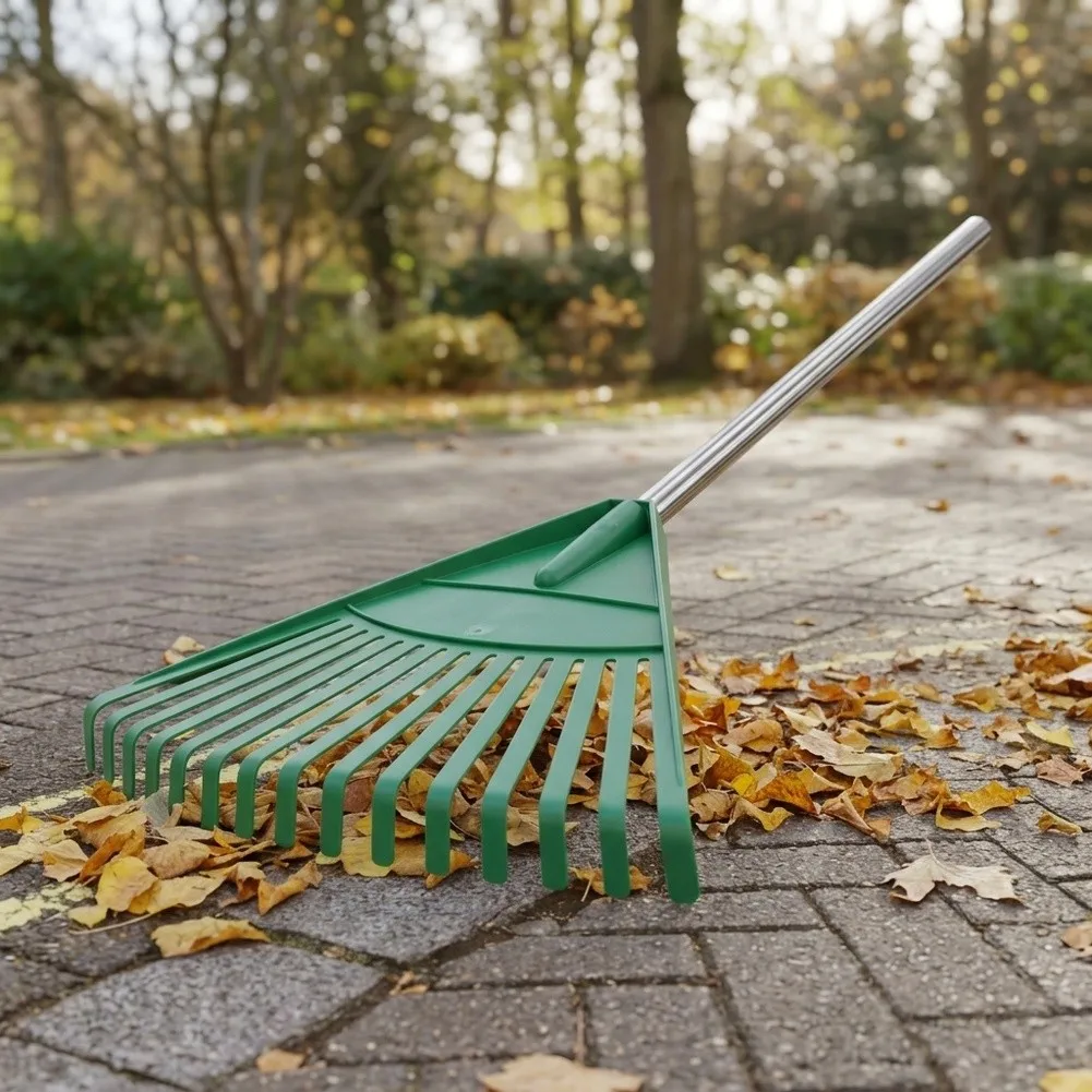 For Garden Cleanup Debris Collector Tool Garden Leaf Rake For Outdoor Cleaning Green black Ergonomic Grip Style