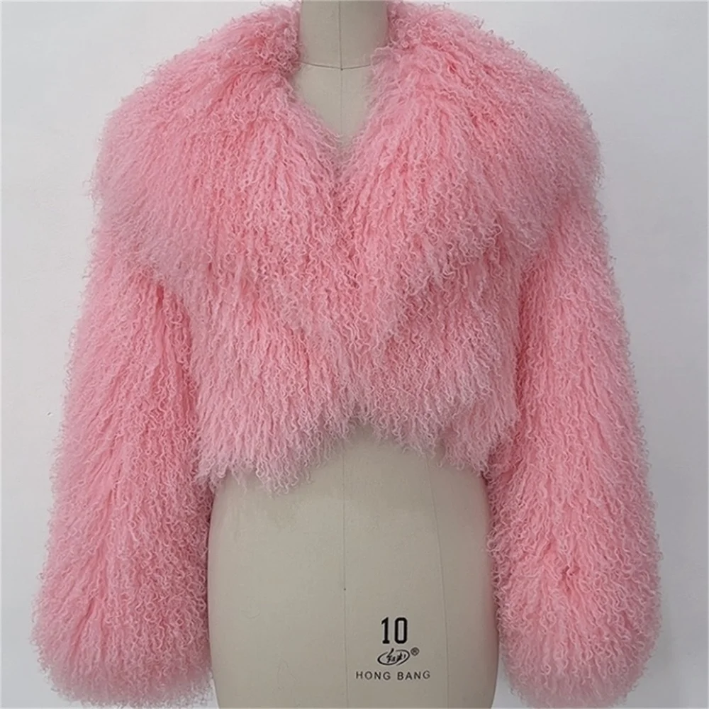 40 سنتيمتر طول الشارع الشهير معاطف جلد الغنم المنغولية الحقيقية النساء الأغنام سترات من الفرو Fuflly كم طويل قصير معاطف الفرو شتاء دافئ