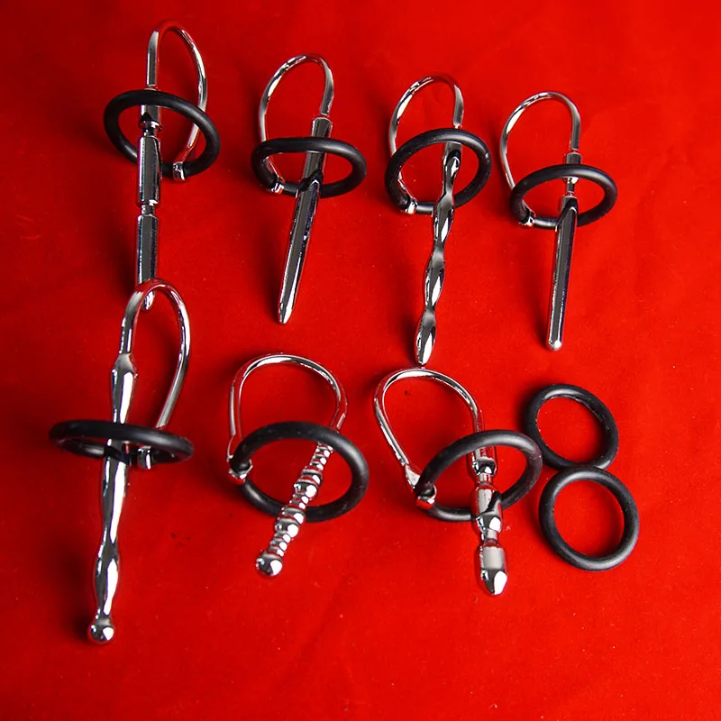 Stainless Steel Penis Plug with Glans Ring,Metal Urethral Sounding Catheter,Ejaculation Delay Urethra Dilator Men Masturbation