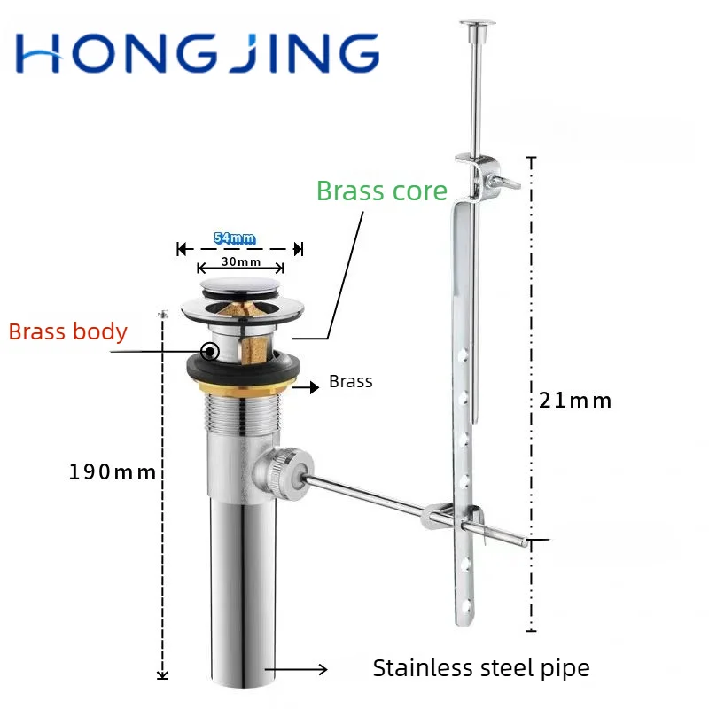 Washbasin American Pull-up Sewer Washbasin Water Remover, Washbasin, Washbasin, Bouncing Pull Wire Water Drop Device Accessories