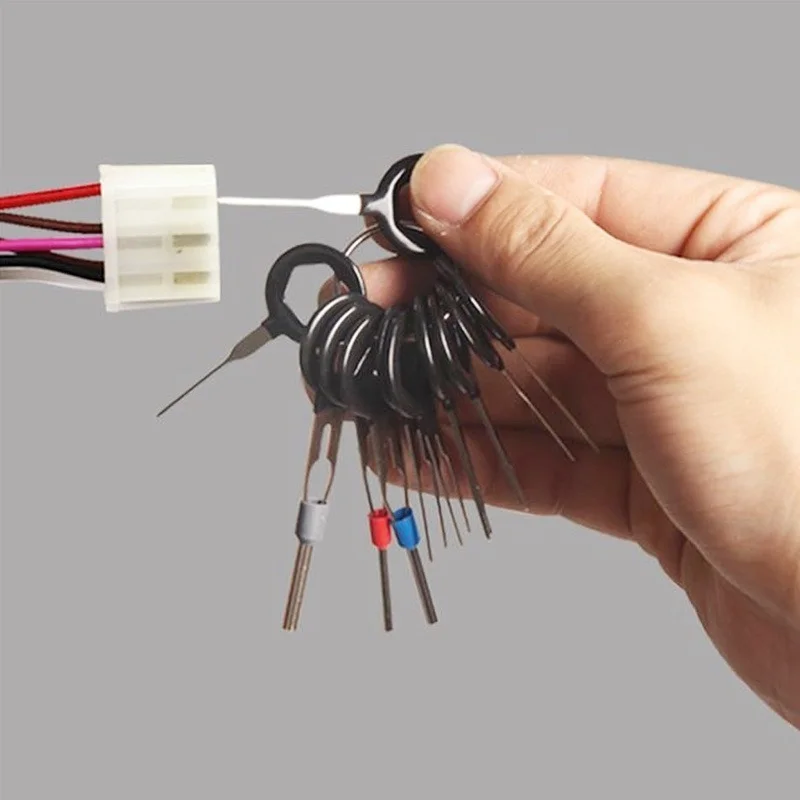 Extracteur de connecteur de prise de fil électrique, outil de retrait de borne de voiture, kit flacon de broche de clé de dégagement, prise