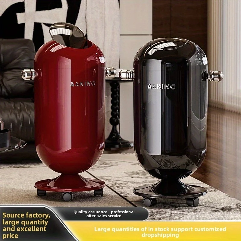 Large capacity kitchen trash can with lid high value home living room bathroom wastepaper basket creative light luxury trash can