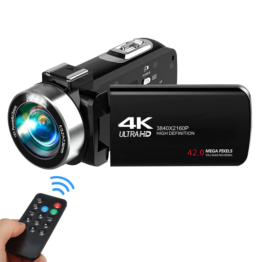 Video digitale 4K Zoom digitale 18X Videocamera fotografica 2 in1 da 42 MP Schermo ruotabile da 3,0 pollici Fotocamera DV ad alta definizione