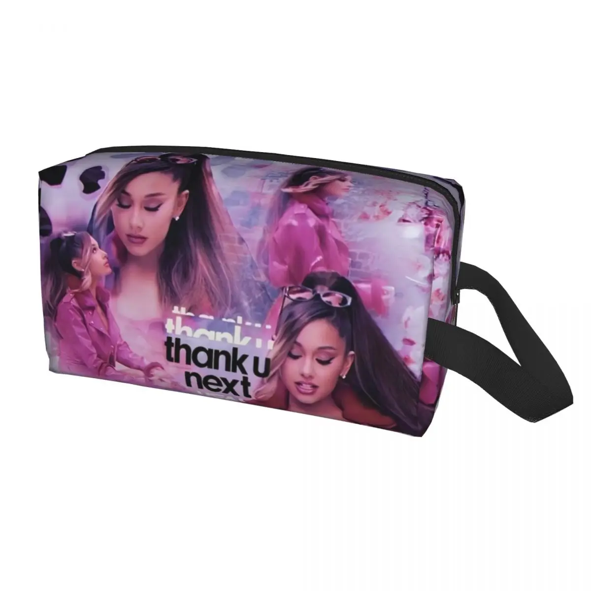 Custom Ariana Grande Pop Music Toiletry Bag for Women Singer Makeup Cosmetic Organizer Ladies Beauty Storage Dopp Kit Box