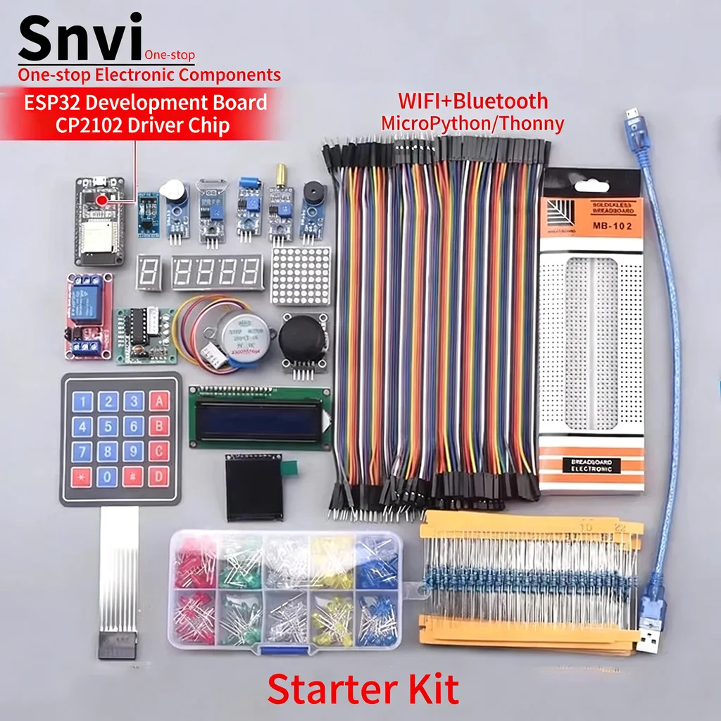 Snvi ESP32 Entwicklungsboard Starter-Kit ESP-32S WiFi Bluetooth IoT Lernset DIY-Projekte Basis-Starter-Kit für Arduino – Detail 2